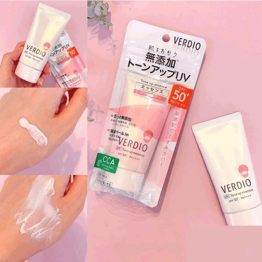 Tinh chất chống nắng nâng tone trắng hồng dành cho da nhạy cảm Omi Verdio SPF50+ PA++++ 50g