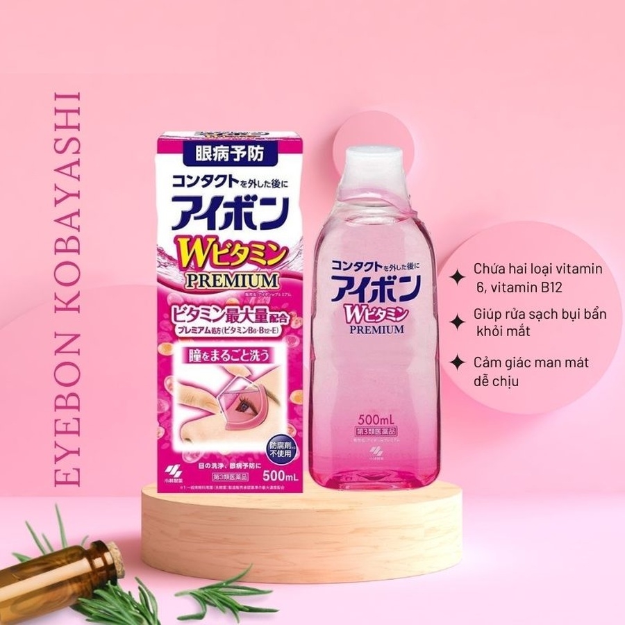Nước rửa mắt Kobayashi Eyebon W Vitamin chai 500ml