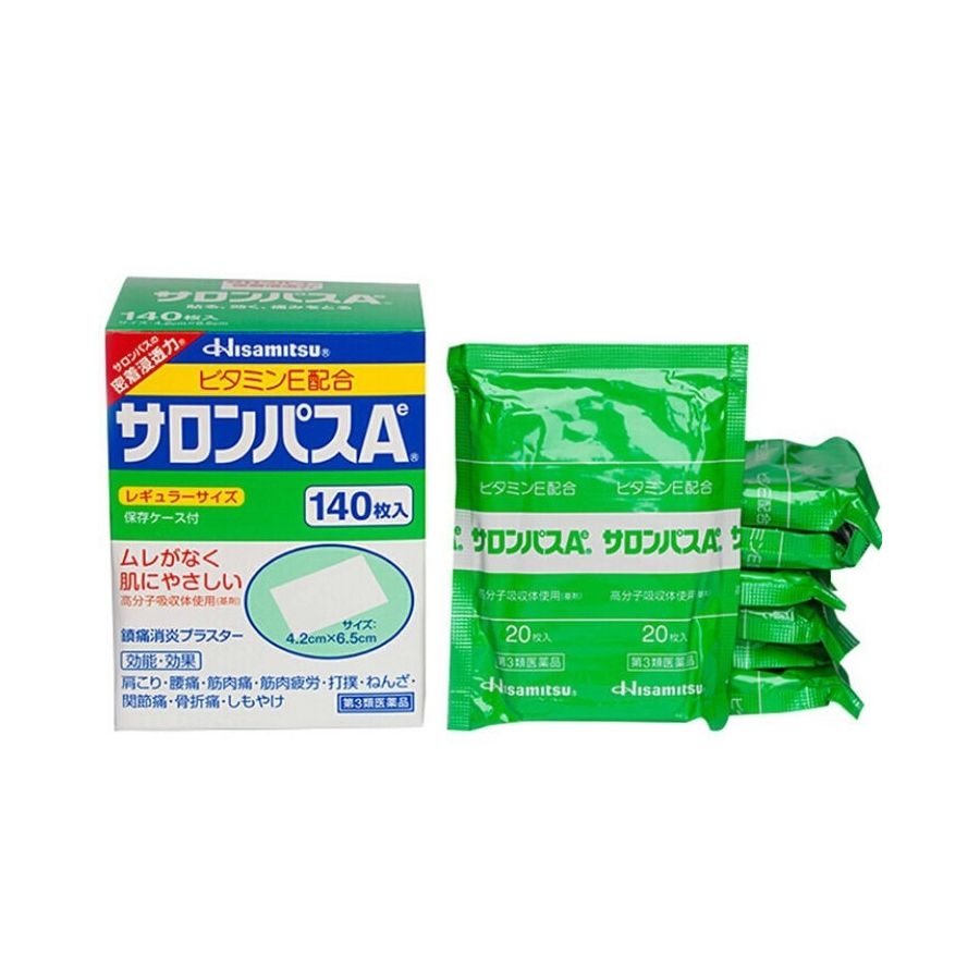 Miếng dán Salonpas Nhật Bản kích thước 4.2cm x 6.5cm gói 20 miếng