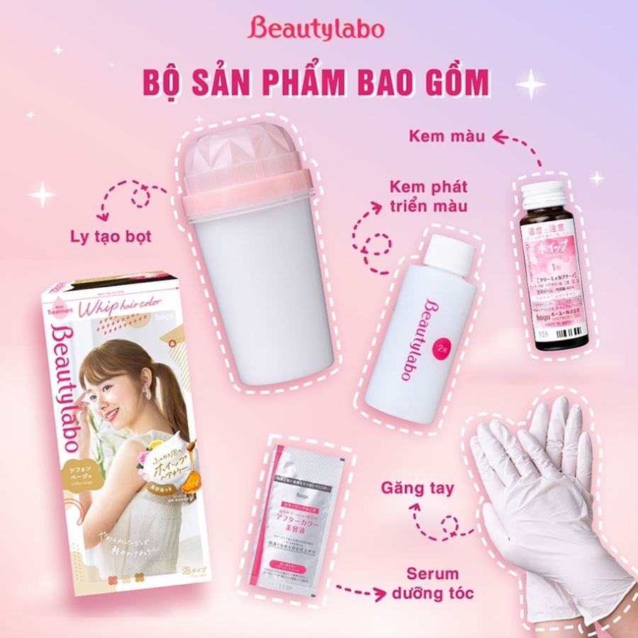 Nhuộm tóc Hoyu BeautyLabo Whip tạo bọt