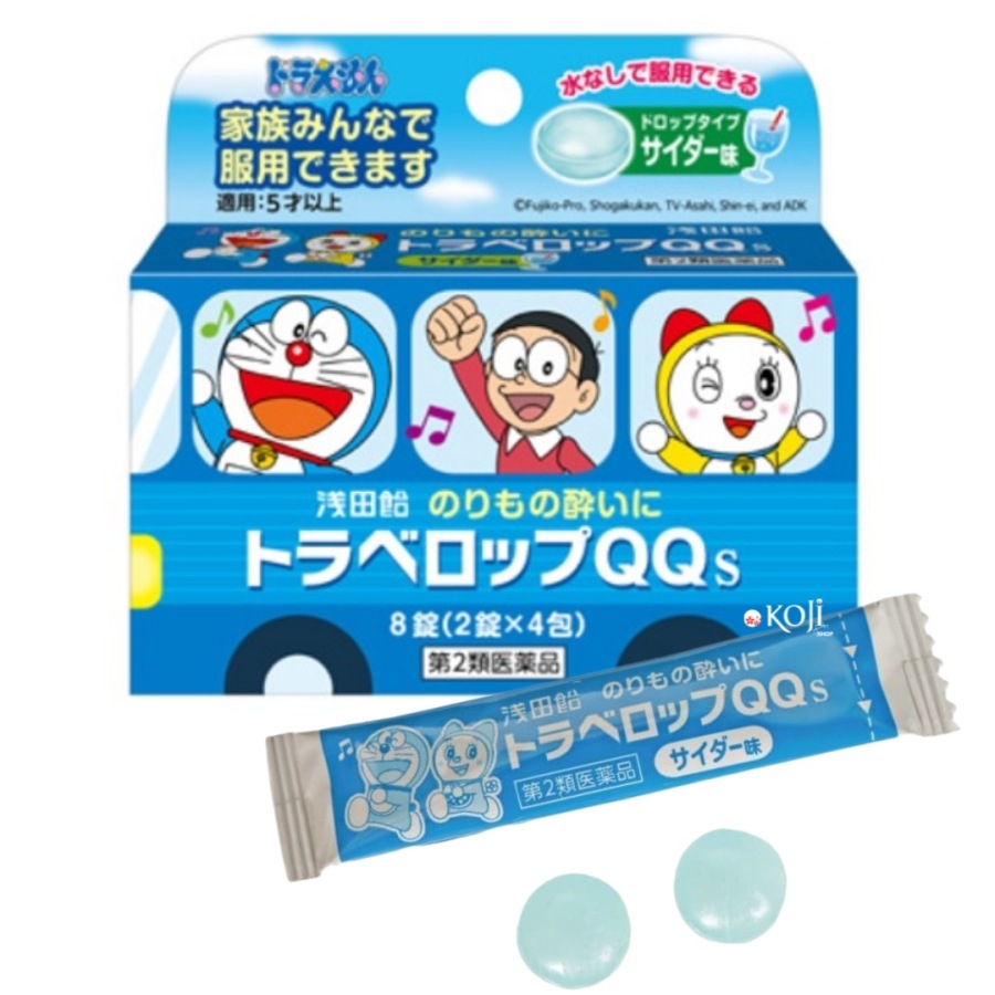 Viên uống chống say tàu xe Travelop QQS cho bé từ 5 tuổi - Hộp 8 viên