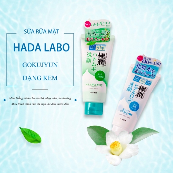Sữa rửa mặt Hadalabo Gokujyun tuýp 100g