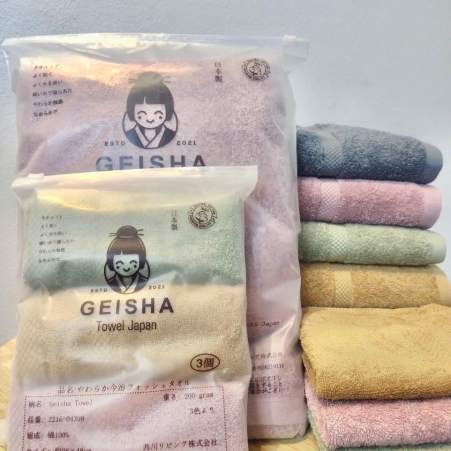 Set 3 khăn mặt Geisha Towel Japan 28 x48cm