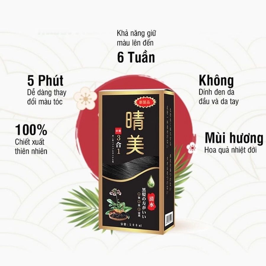 Dầu Gội Thảo Dược Nhuộm Tóc Phủ Bạc KOMI (500ml) - Nhật Bản