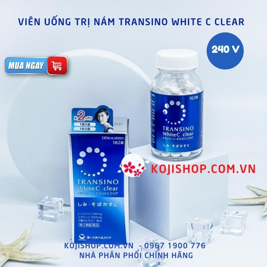Viên uống trị nám Transino White C Clear trắng da