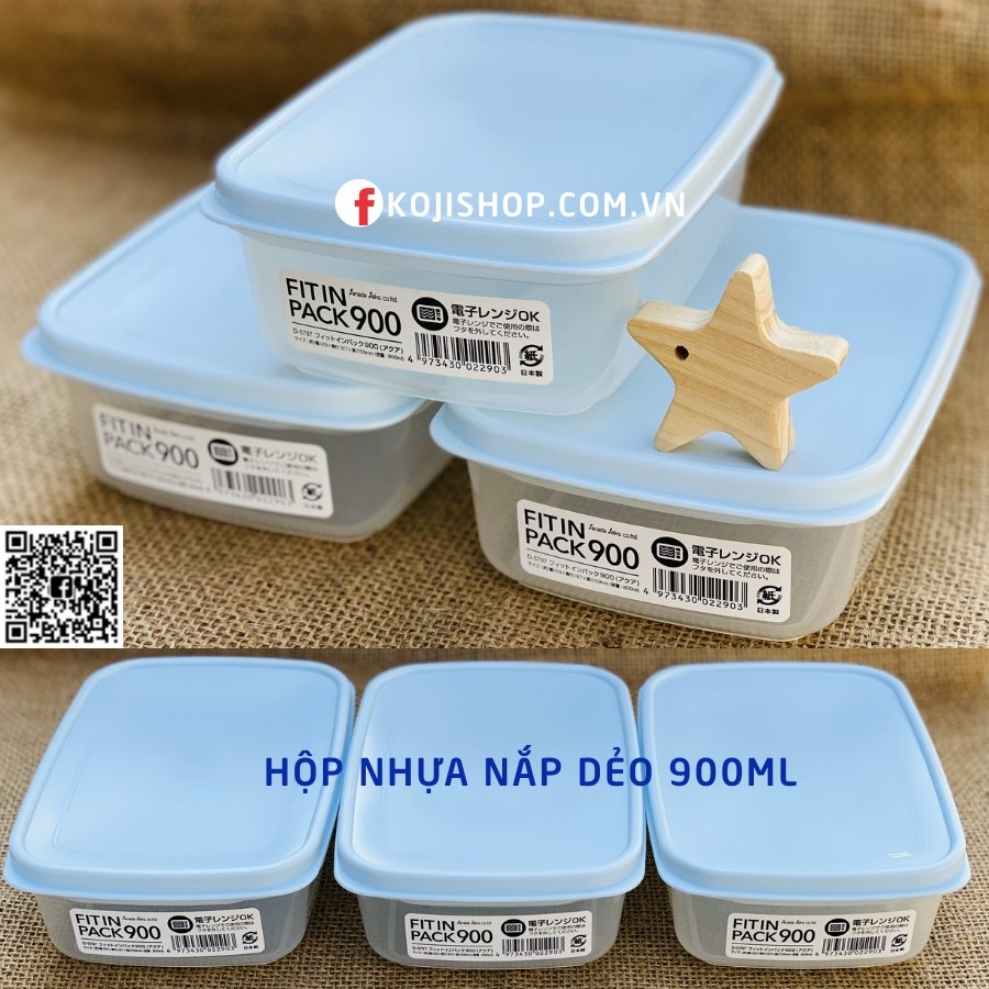 Hộp nhựa Fitin Pack nắp dẻo màu xanh Mint ( dùng được lò vi sóng)