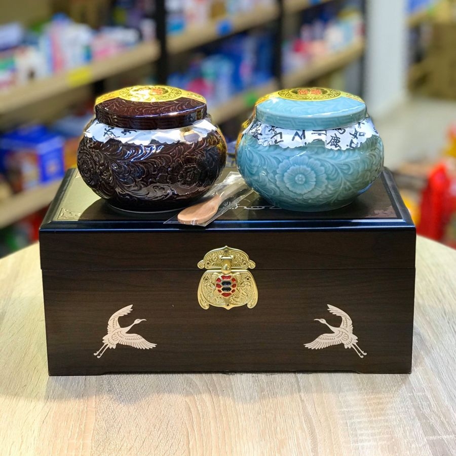 Cao hồng sâm hũ đôi Achimadang Hàn Quốc hộp gỗ 1000gr