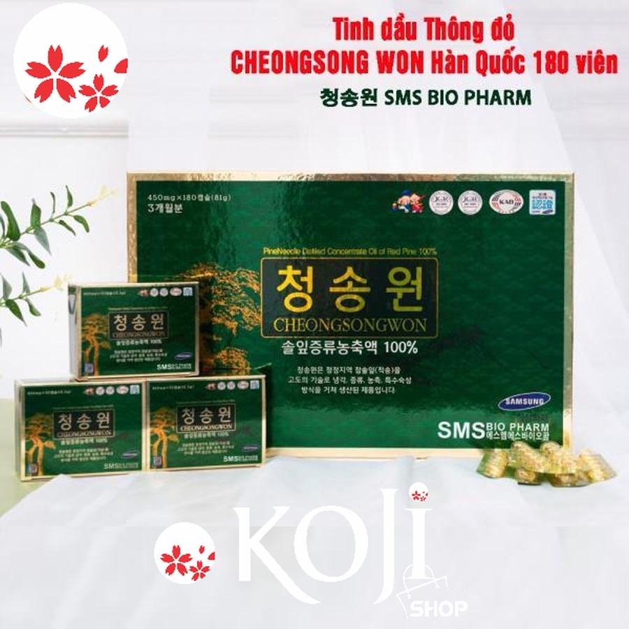 Viên tinh dầu thông đỏ Hàn Quốc Cheong Song Won hộp 180 viên