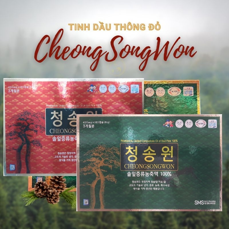 Viên tinh dầu thông đỏ Hàn Quốc Cheong Song Won hộp 180 viên