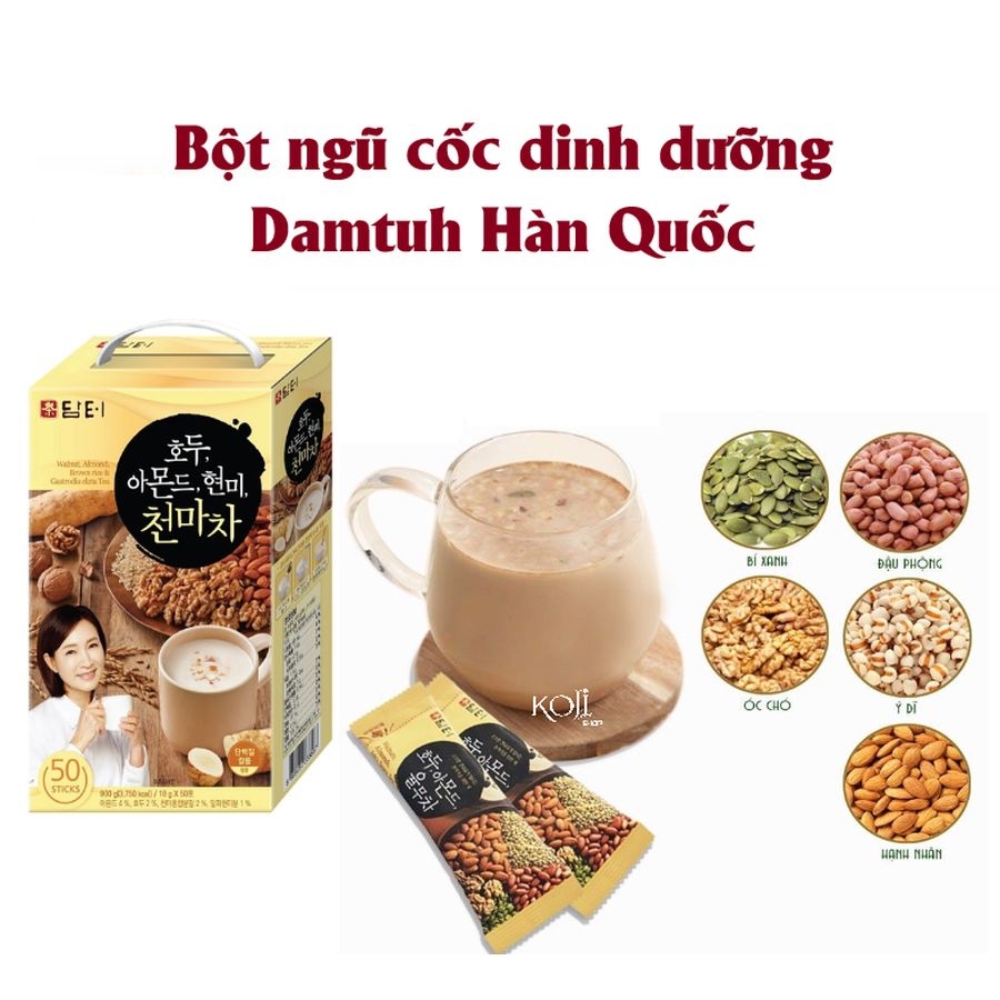 Bột Ngũ Cốc Damtuh Hàn Quốc Hộp 50 gói x 18gr