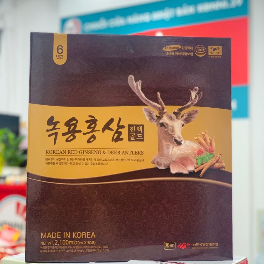 Nước uống hồng sâm nhung hươu Hàn Quốc - Hộp 30gói