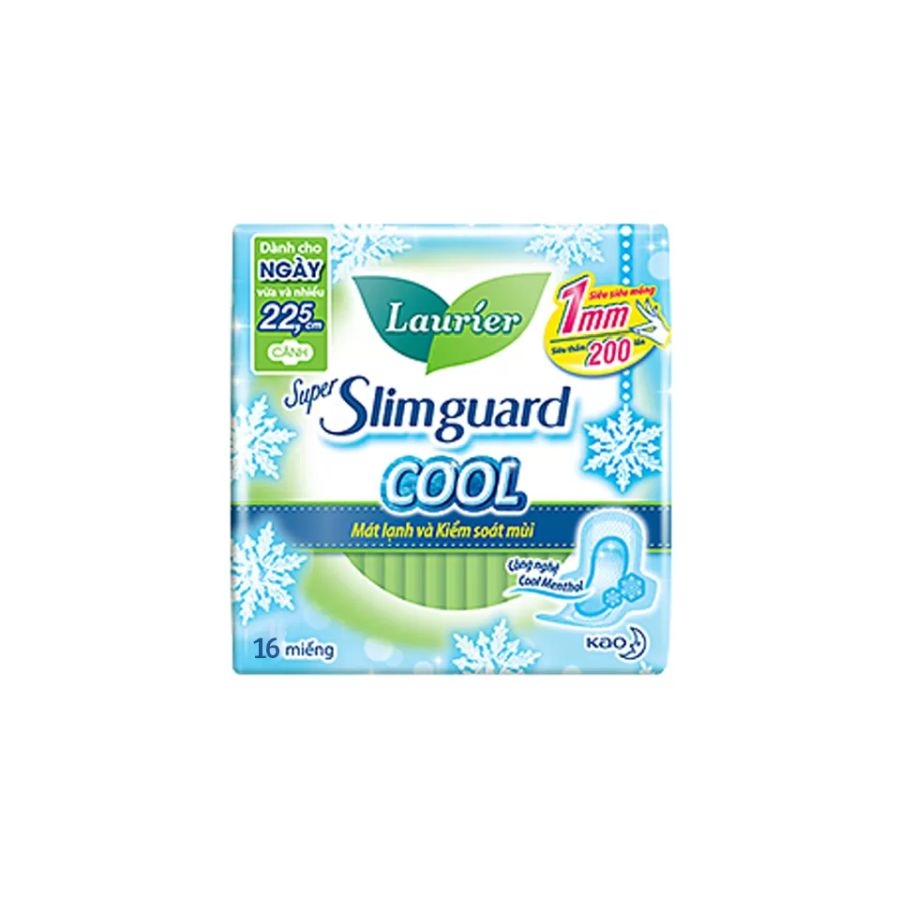 Băng vệ sinh Laurier Super Slimguard 22,5cm Cool siêu mỏng cánh