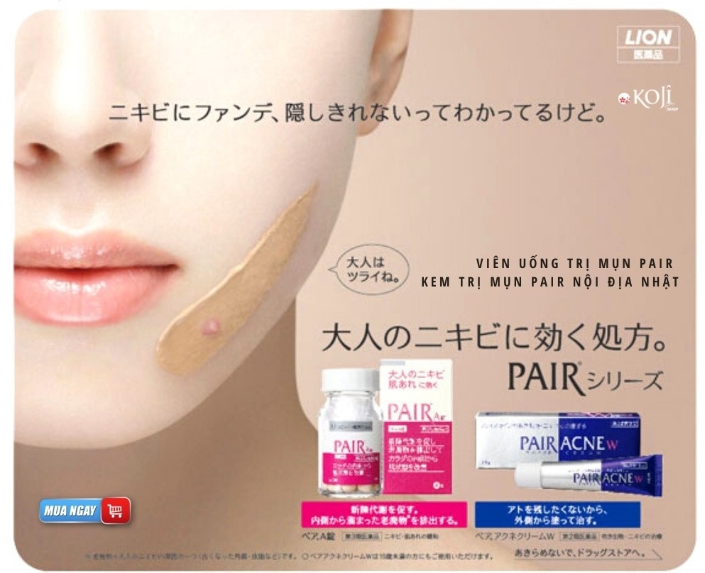 Kem trị mụn, trị trứng cá Pair tuýp 24g - Hàng nội địa Nhật