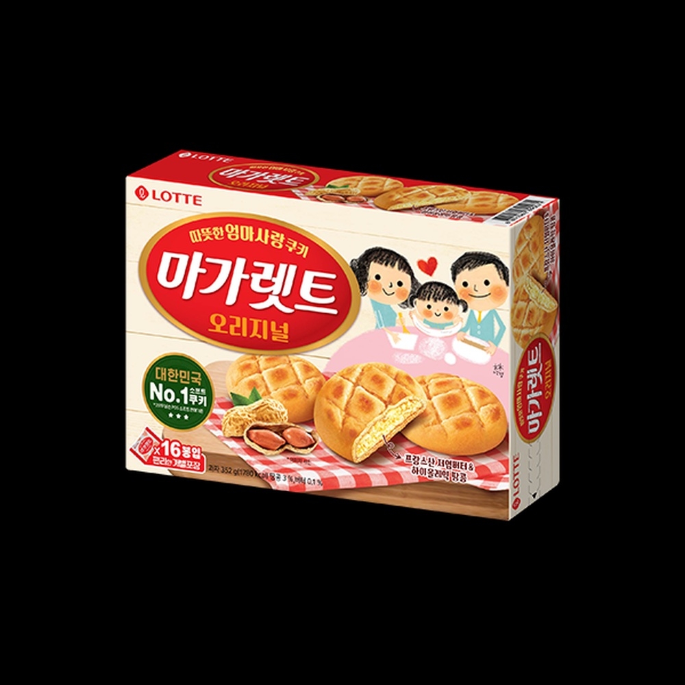 Bánh Magaret vị hạnh nhân và đậu phộng Lotte Hàn Quốc 352g