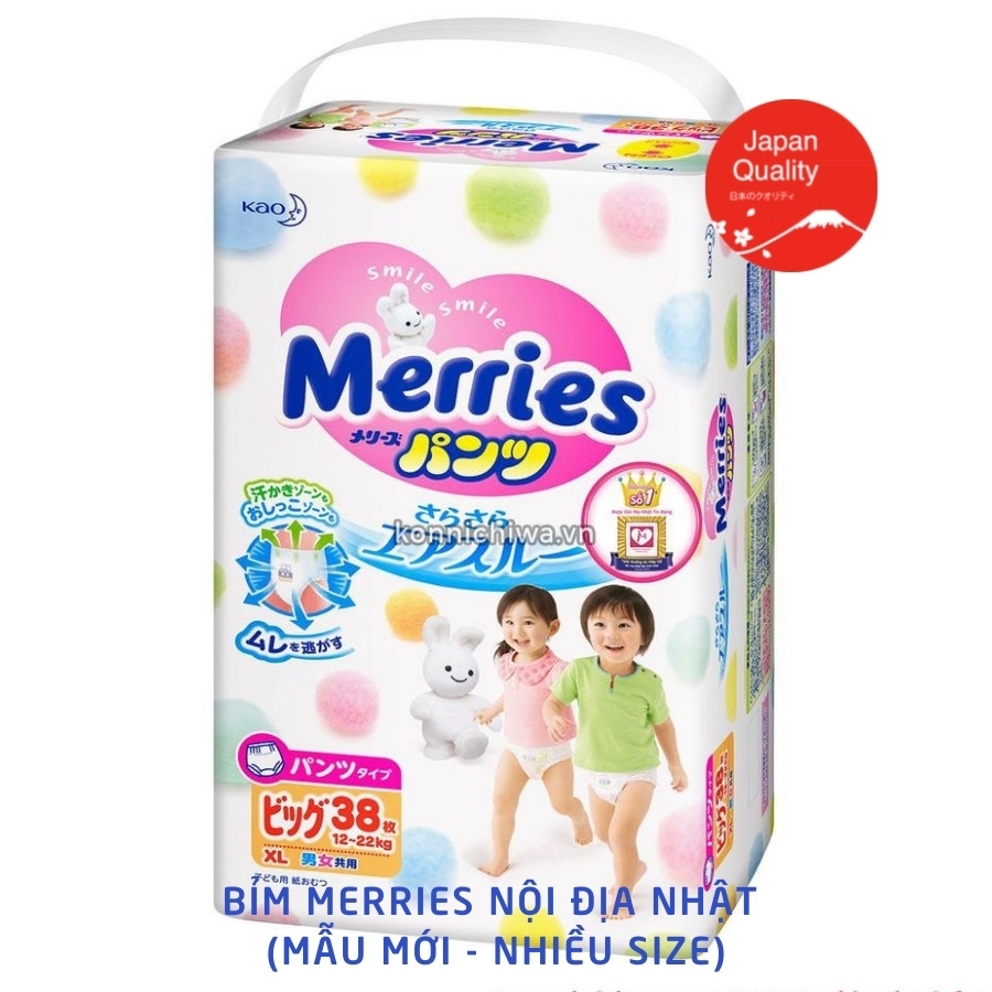 Bỉm Merries cộng miếng  - Mẫu mới