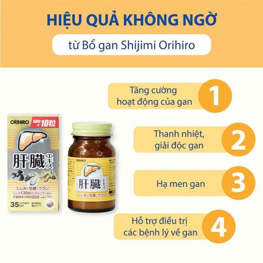 Viên uống bổ gan, giải độc gan Shijimi Orihiro 60 + 10 viên