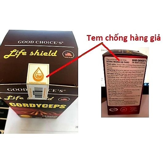 Viên uống Đông Trùng Hạ Thảo Cordyceps Life Shield 60 viên