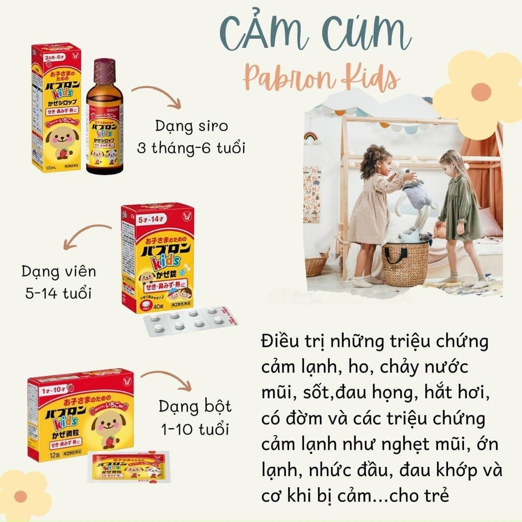 Trị cảm cúm trẻ em Taisho Pabron Kids - Hàng nội địa Nhật