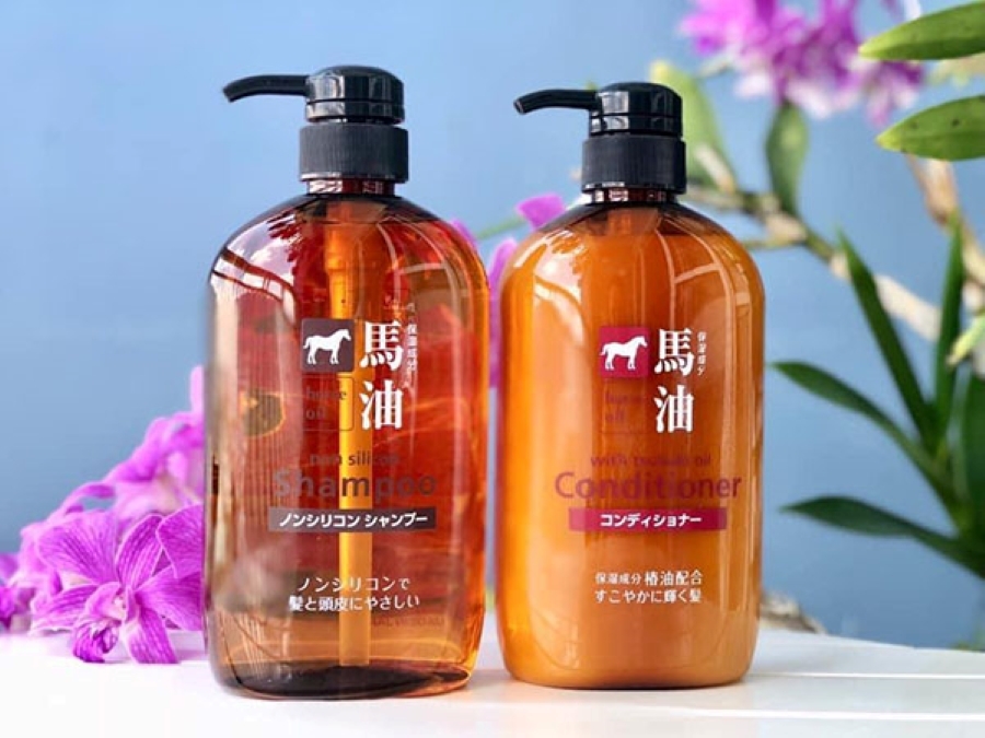 Dầu gội/ Dầu xả mỡ ngựa Kumano Horse Oil Natural Hair 600ml