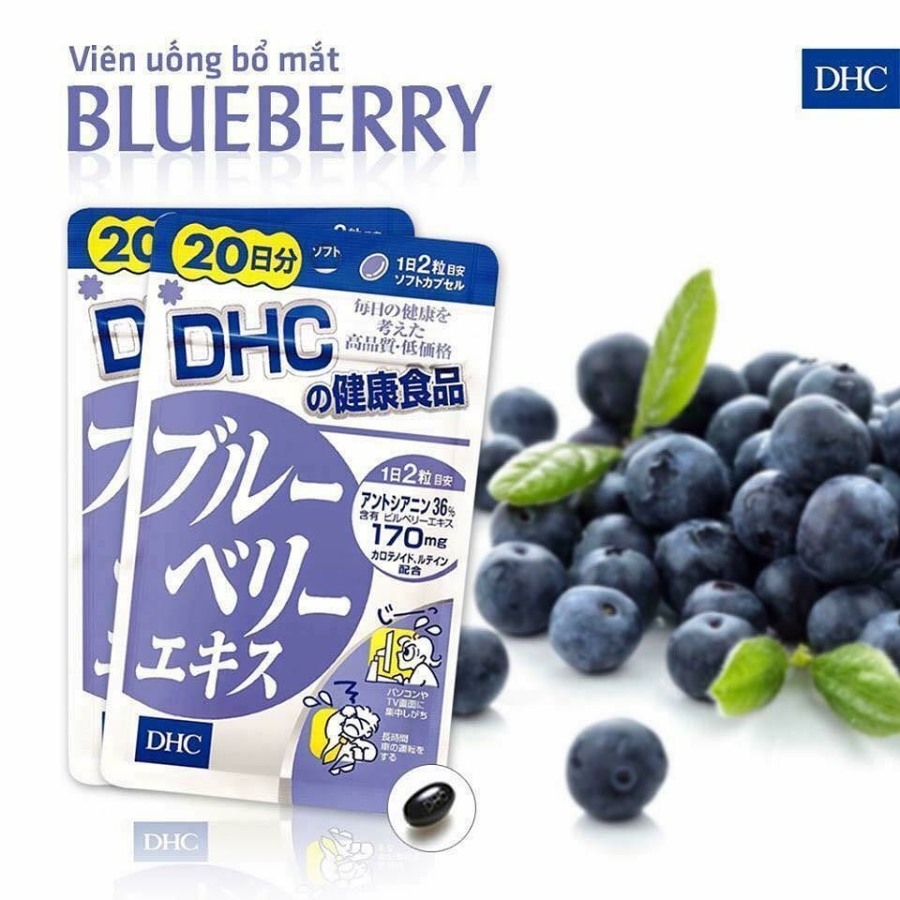 Viên uống bổ sung dưỡng chất cho mắt DHC Blueberry Extract 20 ngày