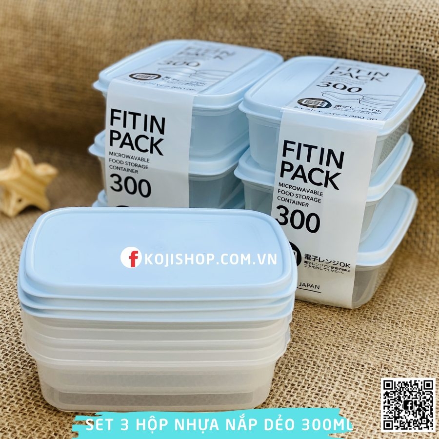 Hộp nhựa Fitin Pack nắp dẻo màu xanh Mint ( dùng được lò vi sóng)
