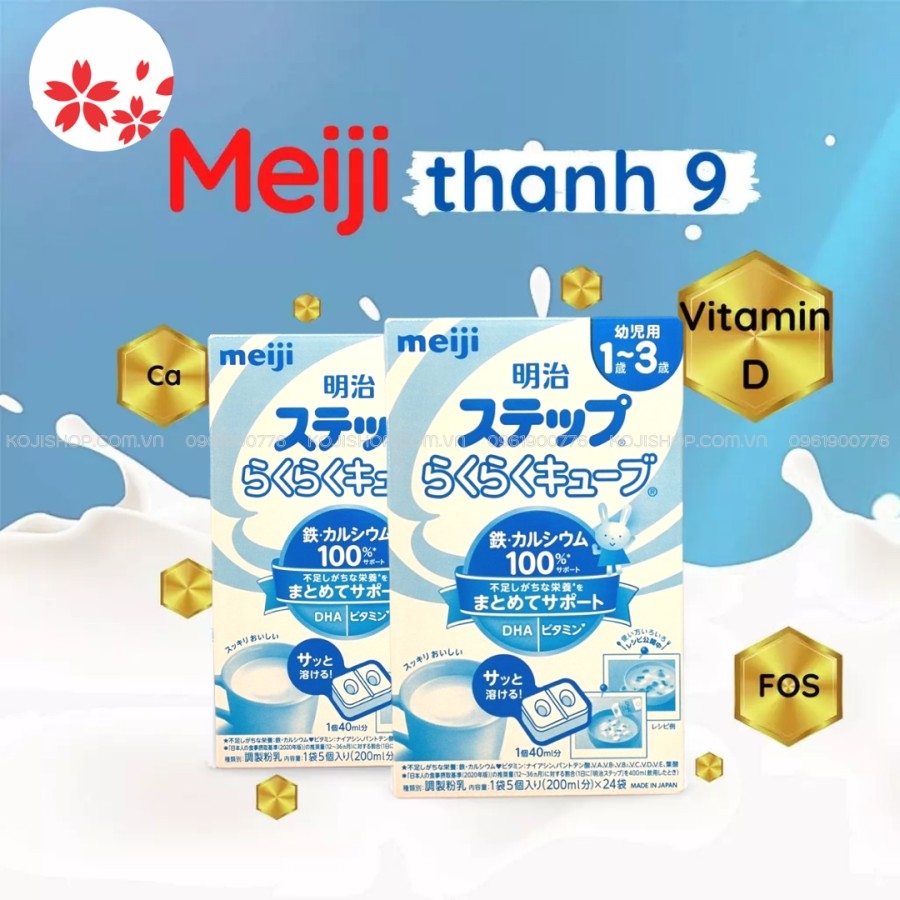 Sữa Meiji thanh số 9 nội địa Nhật 1-3 tuổi