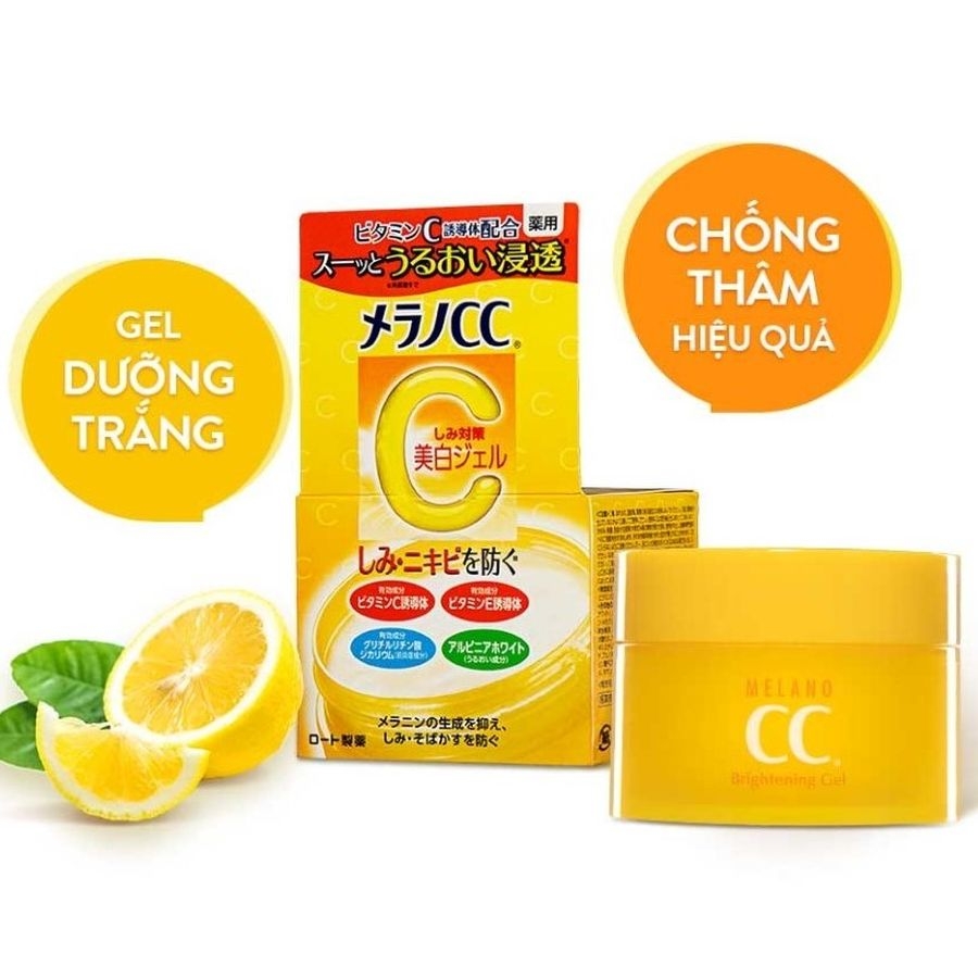 Gel dưỡng ẩm Rohto CC Melano dưỡng trắng, giảm đốm nâu 100g