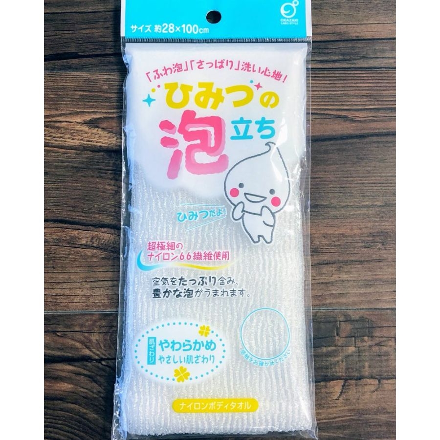 Khăn tắm tạo bọt Okazaki Nhật Bản (28x100cm)