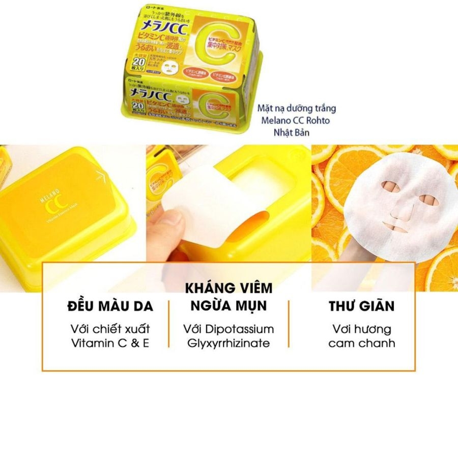 Mặt nạ CC Melano dưỡng trắng 20 miếng