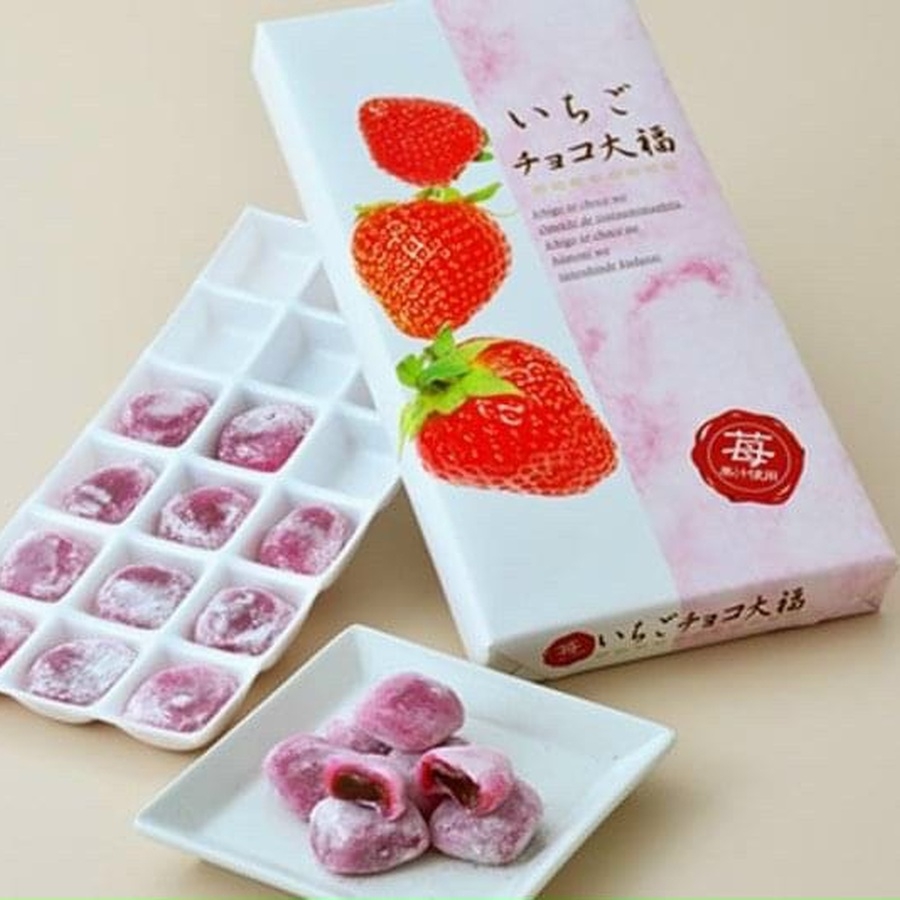 Bánh Mochi Choco Daifuku Nhật Bản 18 viên - nhân kem vị dâu tây