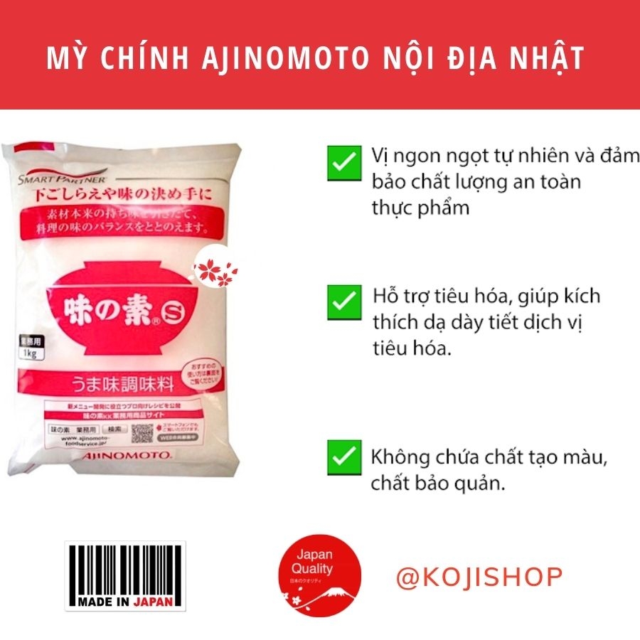Mì chính Ajinomoto nội địa Nhật Bản 1kg