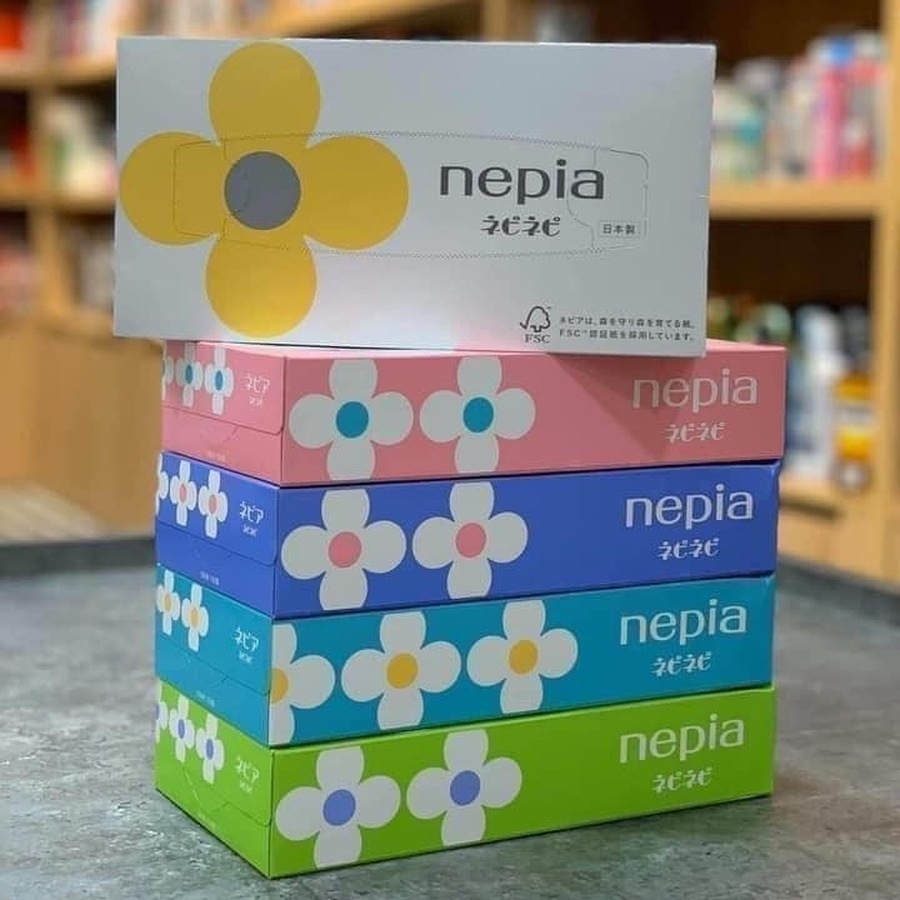 Giấy ăn khô Nepia hình hoa set 5 hộp Nhật Bản