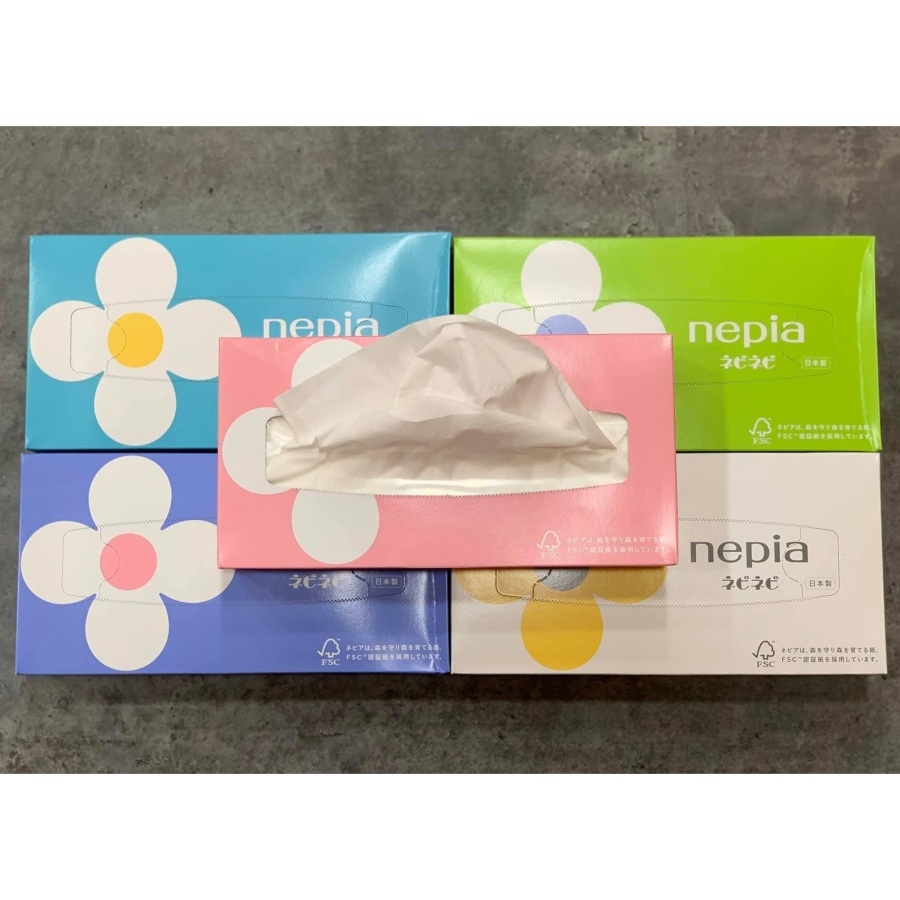 Giấy ăn khô Nepia hình hoa set 5 hộp Nhật Bản