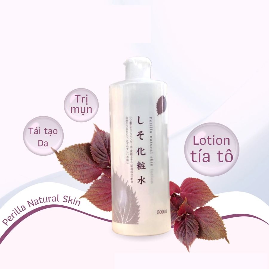 Nước hoa hồng tía tô Dokudami Perilla Natural Skin Lotion 500ml