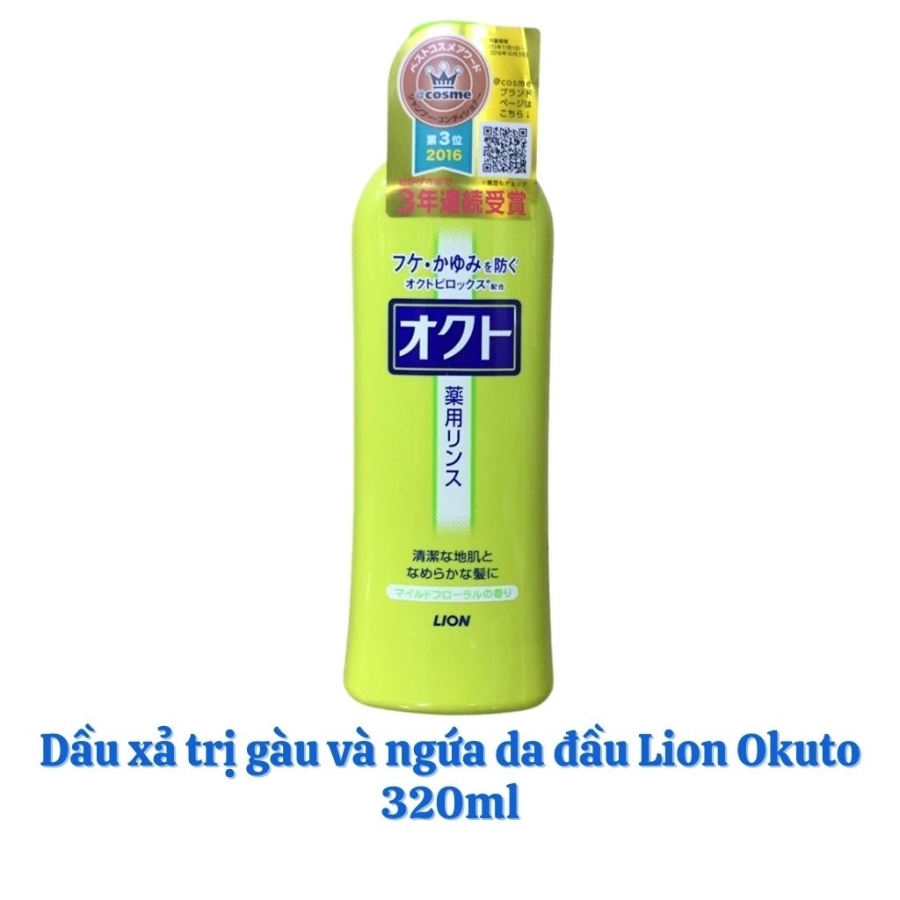 Dầu gội & Dầu xả trị gàu và ngứa da đầu Lion Okuto 320ml