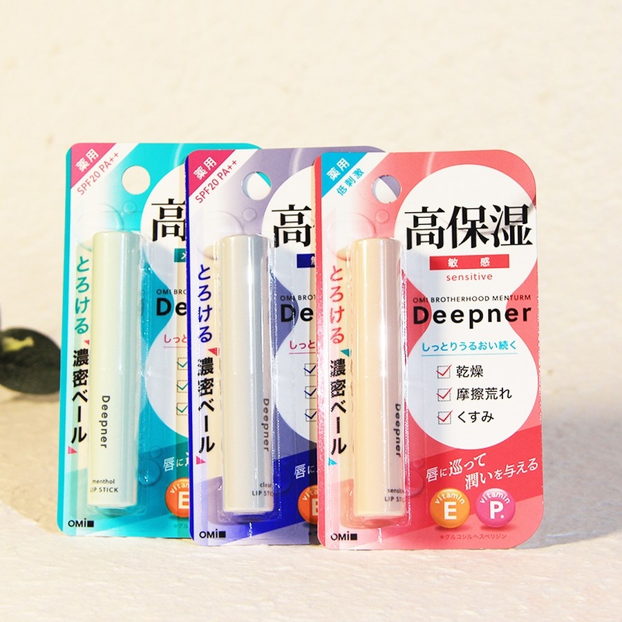 Son dưỡng ẩm môi Menturm Omi Deepner bổ sung Vitamin E, P SPF PA++ thỏi 2.3g