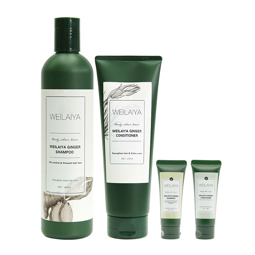 Weilaiya Ginger Cặp Dầu gội xả GỪNG TRẮNG kích mọc tóc (tặng kèm set mini)