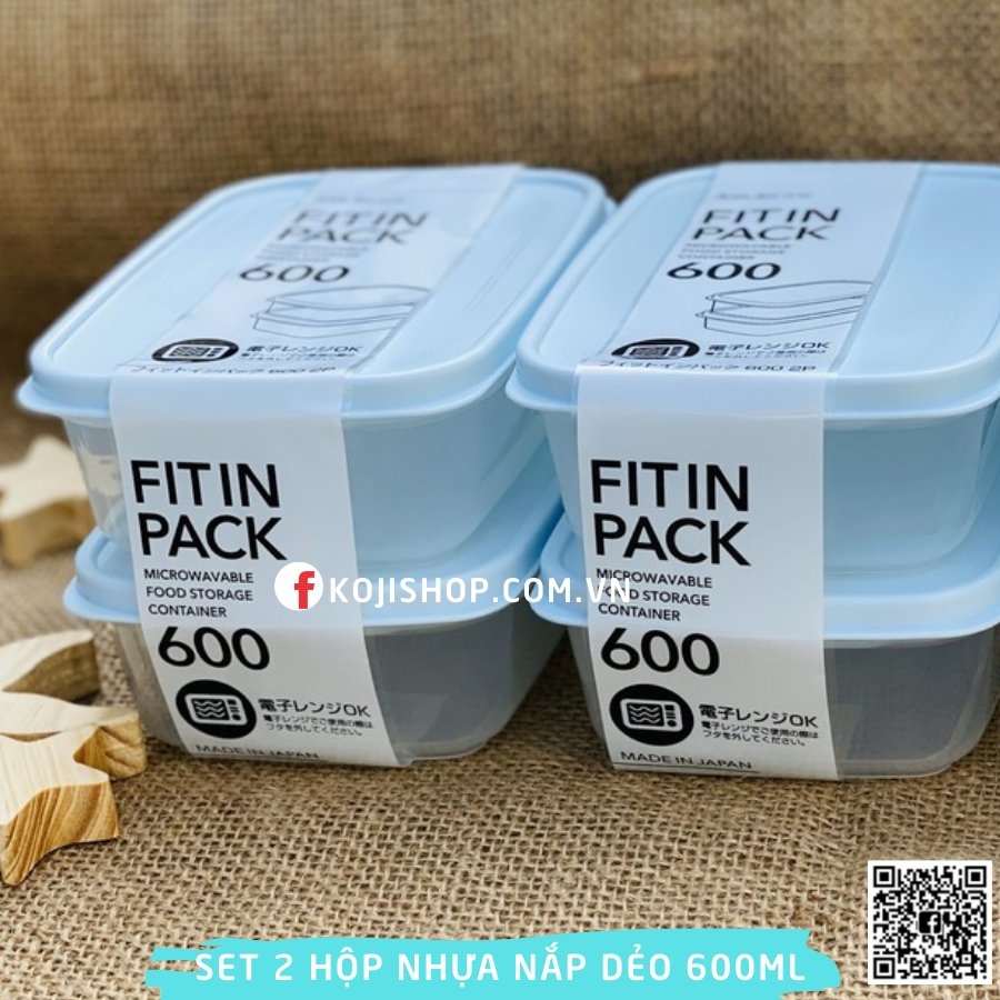 Hộp nhựa Fitin Pack nắp dẻo màu xanh Mint ( dùng được lò vi sóng)