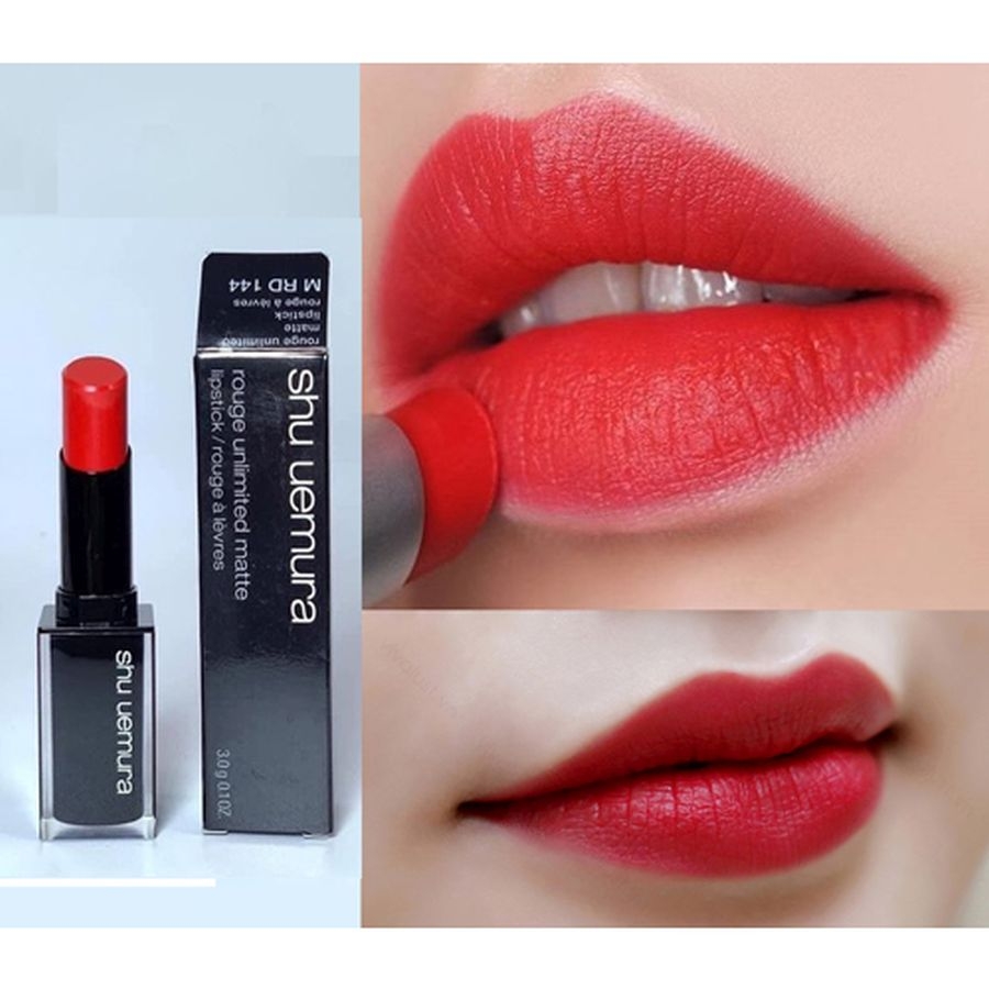 Son Shu Uemura Rouge Unlimited Matte AM RD 144 - đỏ tươi