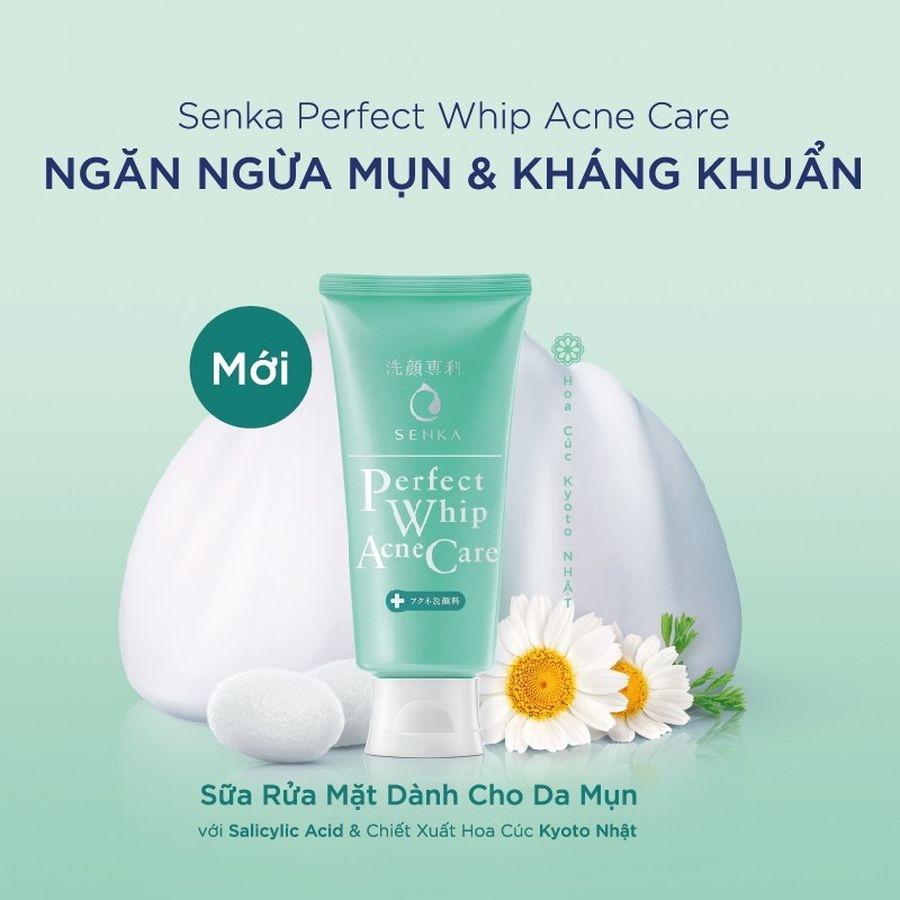 Sữa rửa mặt Shiseido Senka Perfect Whip Acne Care 100g