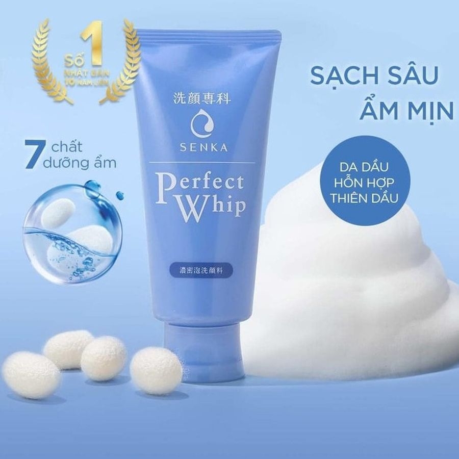 Sữa rửa mặt Shiseido Senka Perfect Whip tuýp 120g