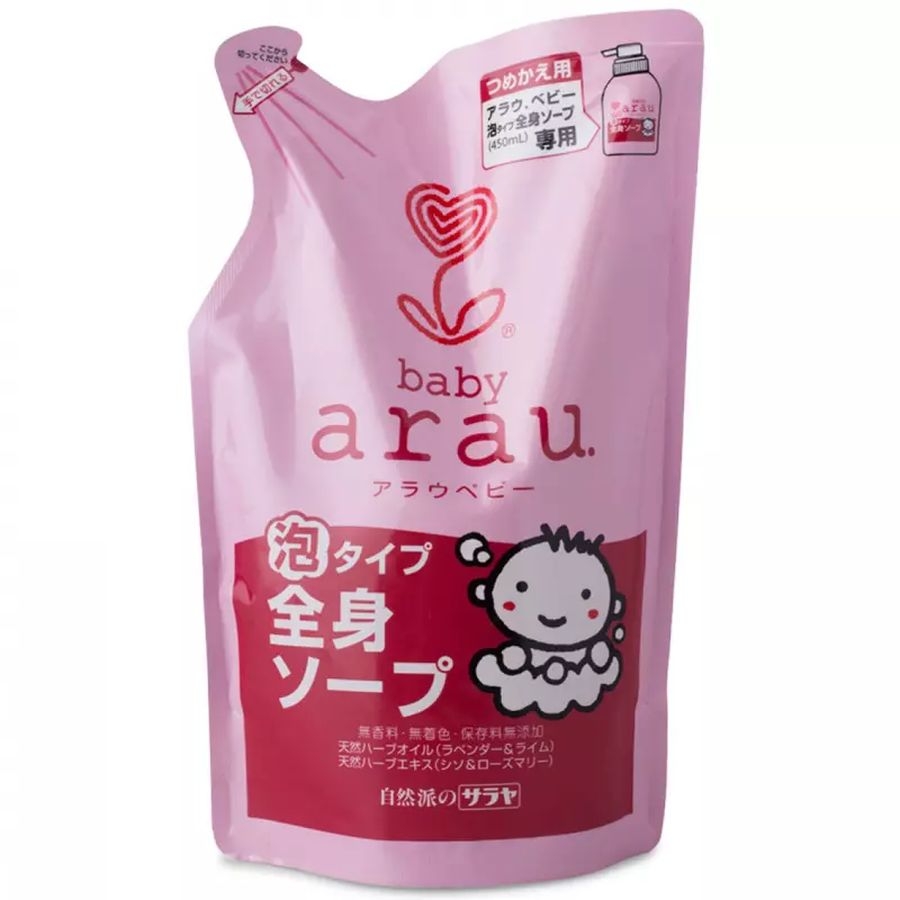 Sữa tắm gội cho bé Arau Baby dạng túi 400ml