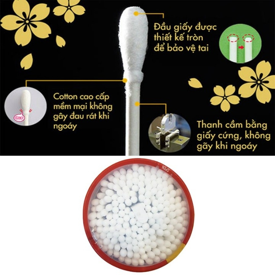 Hộp 180 bông ngoáy tai cao cấp Nhật Bản cho người lớn