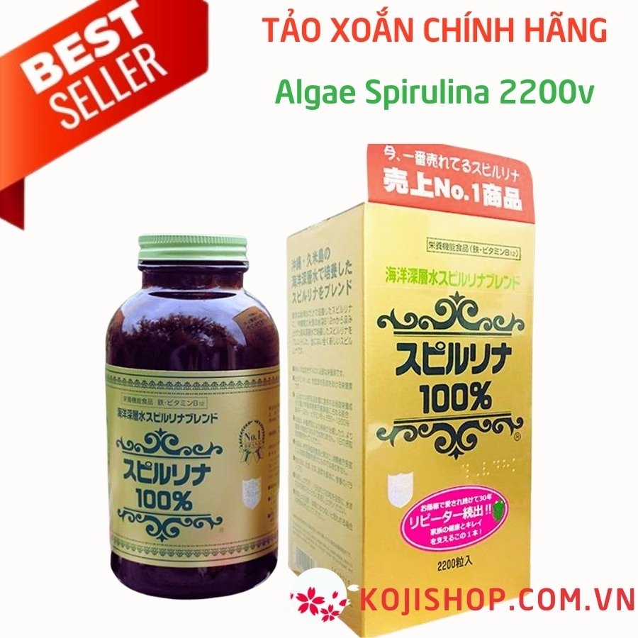 Viên uống tảo xoắn Algae Spirulina hộp 2200 viên