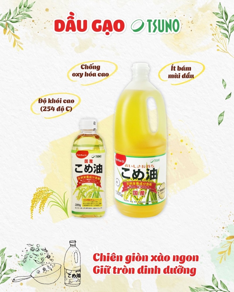 Dầu gạo nguyên chất cao cấp Tsuno