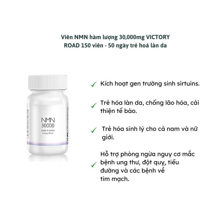 Viên NMN hàm lượng 30,000mg VICTORY ROAD 150 viên