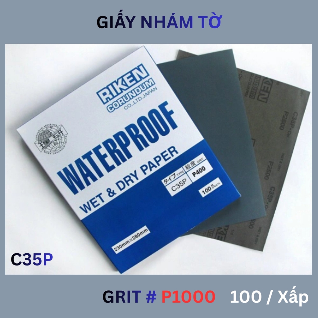 Giấy nhám tờ P1000 Riken - Nhật Bản