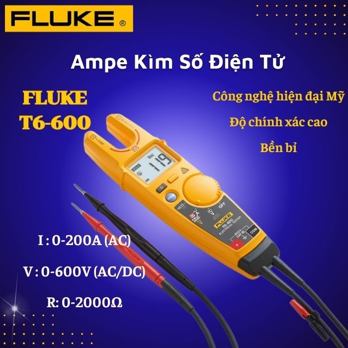 Ampe Kìm Số Điện Tử Fluke T6-600