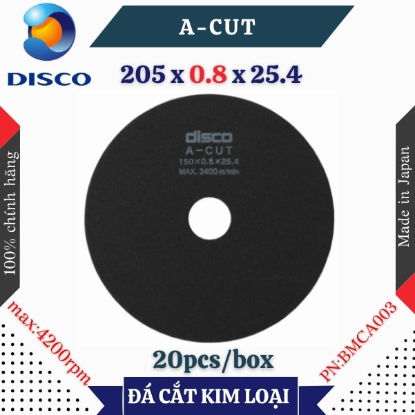 Đĩa cắt kim loại Disco A-CUT size 205 x 0.8 x 25.4 (mm)