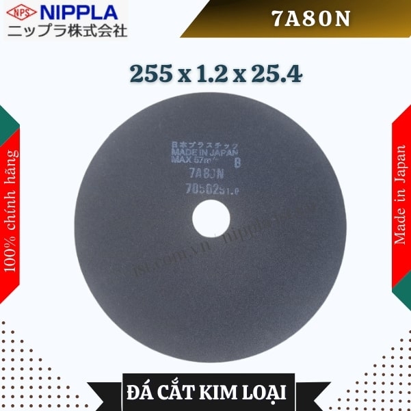 Đĩa cắt kim loại Nippla 7A80N size 255 x 1.2 x 25.4 (mm)